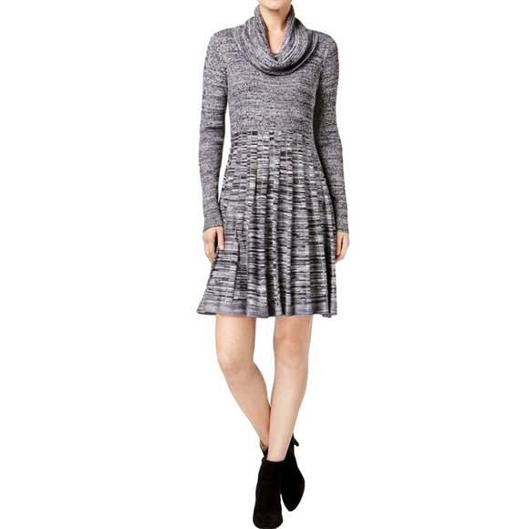 Max Studio Dresses & Skirts - Max Studio | Long sleeve marled cowl neck pleated dress | Heather Gray | Size M